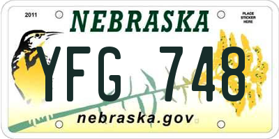 NE license plate YFG748