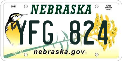 NE license plate YFG824