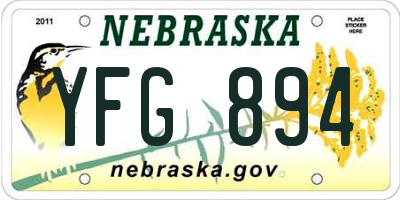 NE license plate YFG894