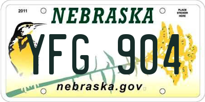 NE license plate YFG904