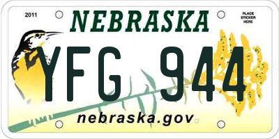 NE license plate YFG944