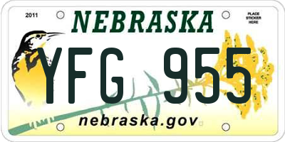 NE license plate YFG955
