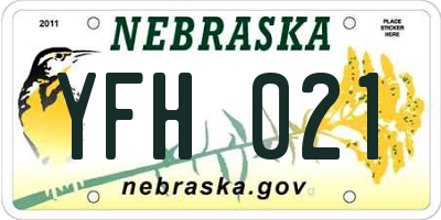 NE license plate YFH021