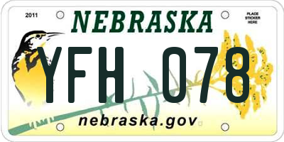NE license plate YFH078