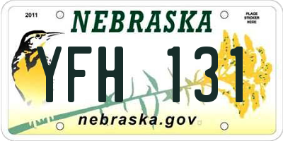 NE license plate YFH131