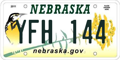NE license plate YFH144