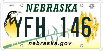 NE license plate YFH146