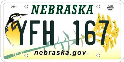 NE license plate YFH167