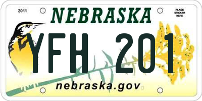 NE license plate YFH201
