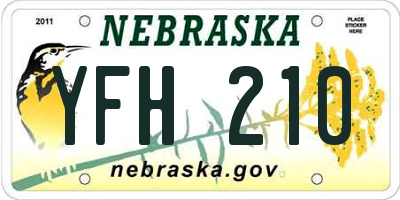 NE license plate YFH210