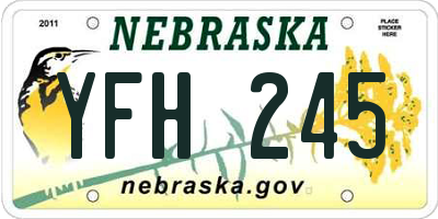 NE license plate YFH245