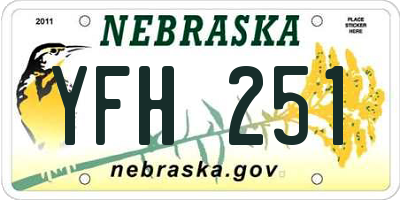 NE license plate YFH251