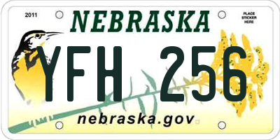 NE license plate YFH256