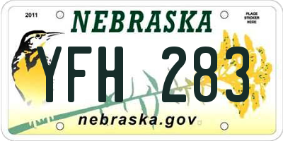 NE license plate YFH283