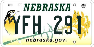 NE license plate YFH291