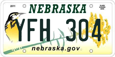 NE license plate YFH304