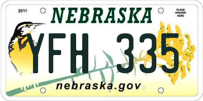 NE license plate YFH335