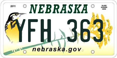 NE license plate YFH363
