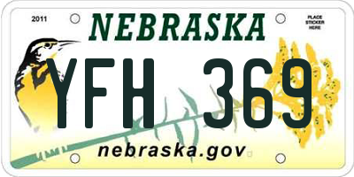 NE license plate YFH369