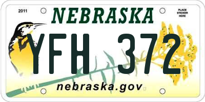 NE license plate YFH372