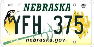 NE license plate YFH375