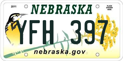 NE license plate YFH397