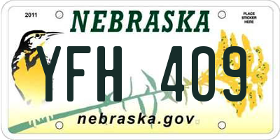NE license plate YFH409