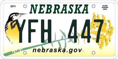 NE license plate YFH447