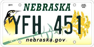 NE license plate YFH451