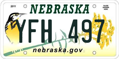 NE license plate YFH497