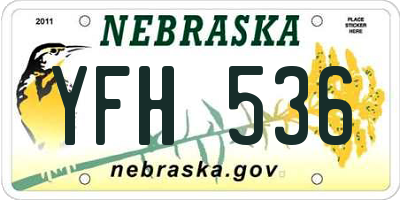NE license plate YFH536