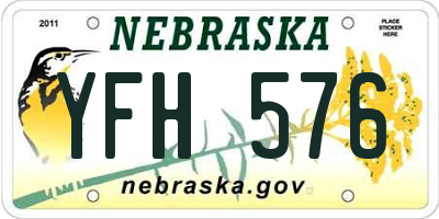 NE license plate YFH576