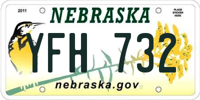 NE license plate YFH732