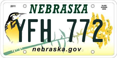 NE license plate YFH772