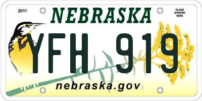 NE license plate YFH919