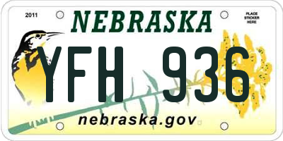 NE license plate YFH936