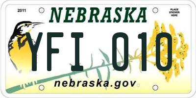 NE license plate YFI010
