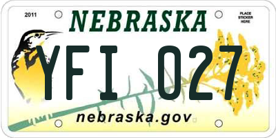 NE license plate YFI027
