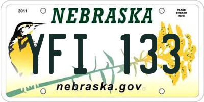NE license plate YFI133