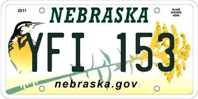 NE license plate YFI153