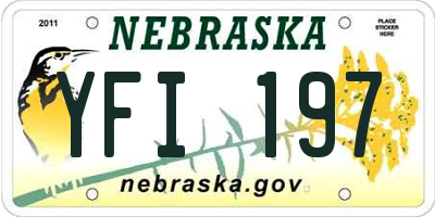 NE license plate YFI197