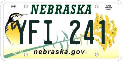 NE license plate YFI241