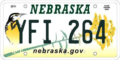 NE license plate YFI264