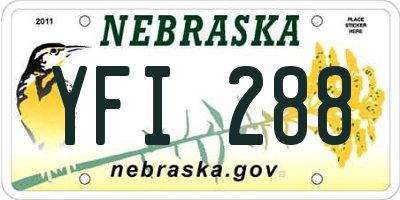 NE license plate YFI288