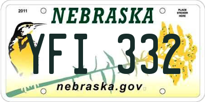 NE license plate YFI332