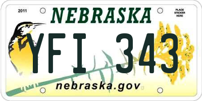 NE license plate YFI343