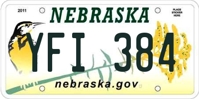 NE license plate YFI384