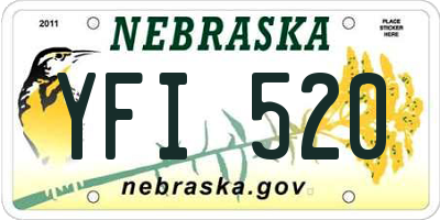 NE license plate YFI520