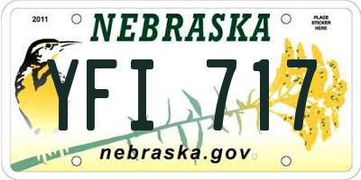 NE license plate YFI717