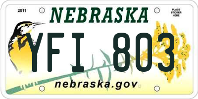 NE license plate YFI803